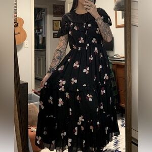 Kate Spade Black and Pink Midi Dress